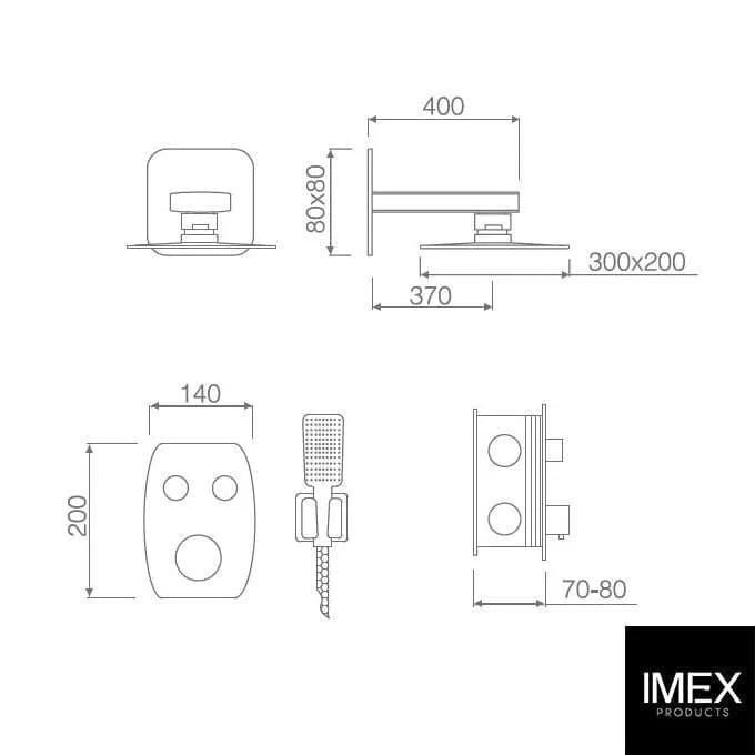 Conjunto de ducha HIDRA cromado