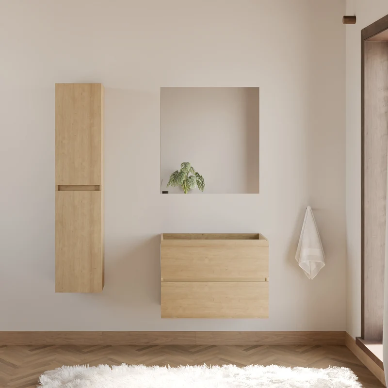 Meuble sous vasque seul, 2 tiroirs, 60cm, pour simple vasque - IDA