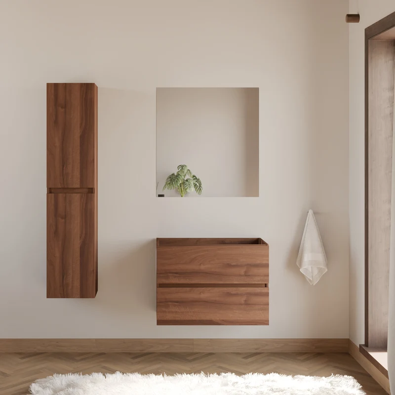 Meuble sous vasque seul, 2 tiroirs, 60cm, pour simple vasque - IDA