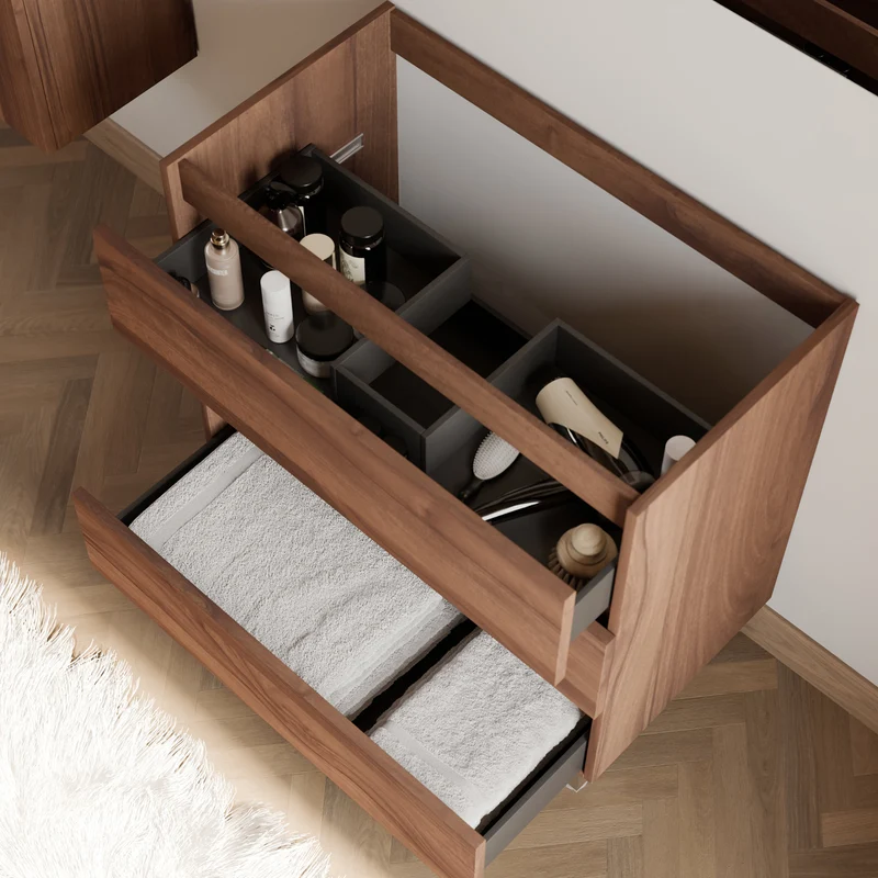 Meuble sous vasque seul, 3 tiroirs, 80cm, pour simple vasque - MAYOR
