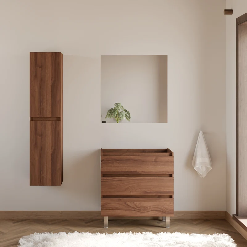 Meuble sous vasque seul, 3 tiroirs, 80cm, pour simple vasque - MAYOR