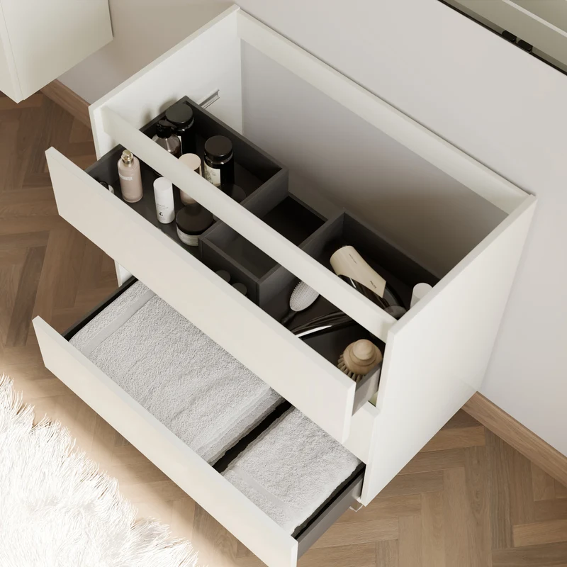 Meuble sous vasque seul, 3 tiroirs, 80cm, pour simple vasque - MAYOR
