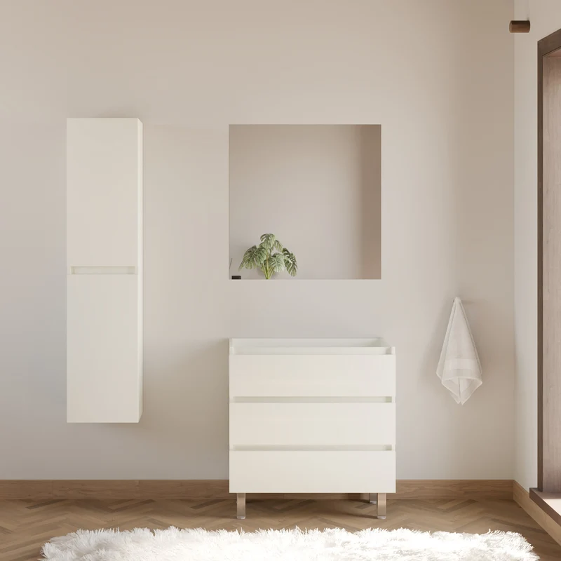 Meuble sous vasque seul, 3 tiroirs, 80cm, pour simple vasque - MAYOR