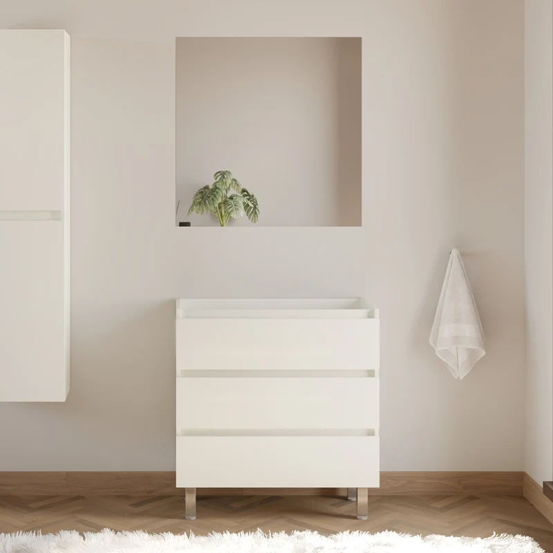 Meuble sous vasque seul, 3 tiroirs, 80cm, pour simple vasque - MAYOR