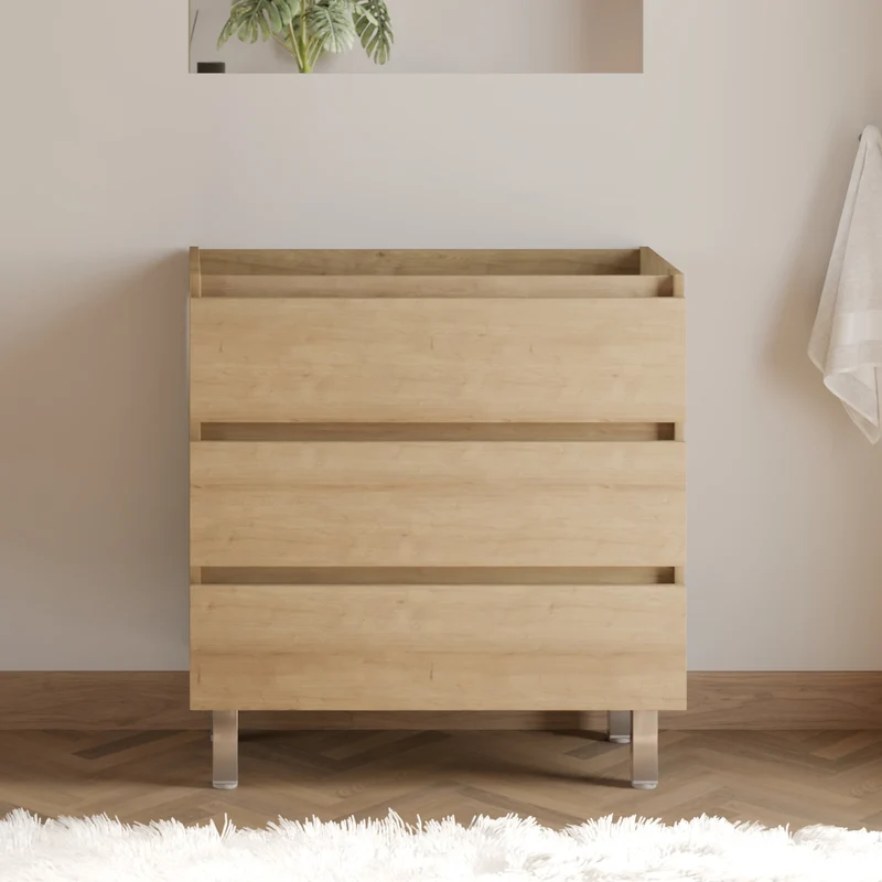 Meuble sous vasque seul, 3 tiroirs, 80cm, pour simple vasque - MAYOR