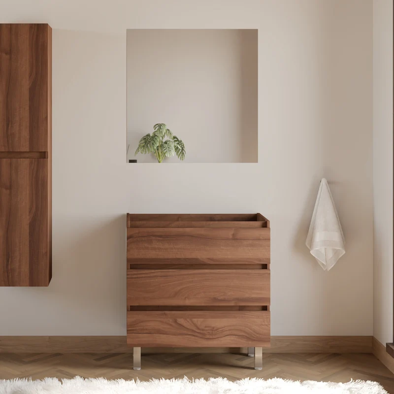 Meuble sous vasque seul, 3 tiroirs, 80cm, pour simple vasque - MAYOR