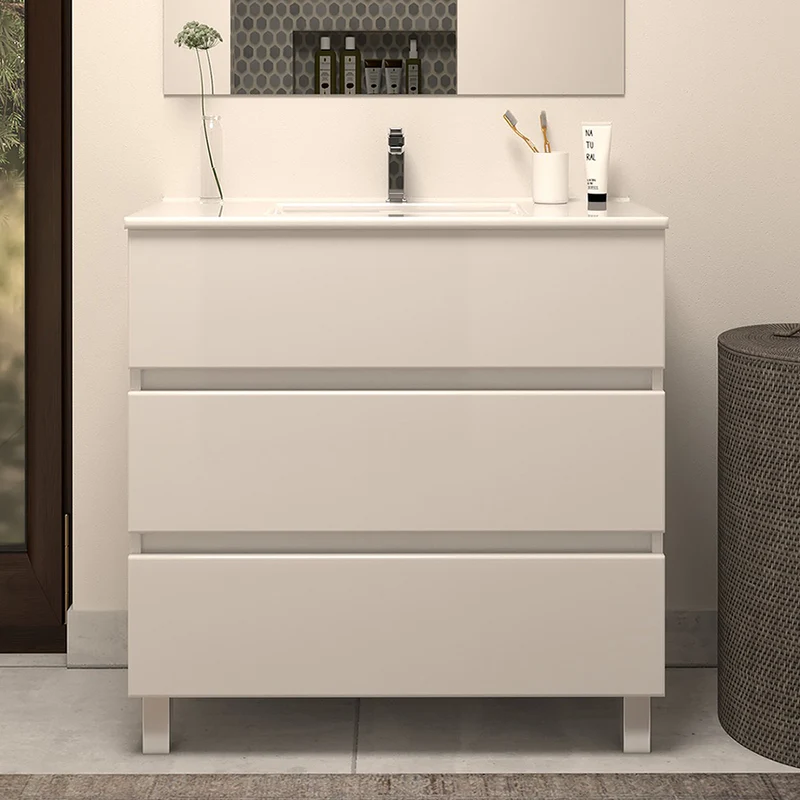 Meuble sous vasque seul, 3 tiroirs, 60cm, pour simple vasque - MAYOR