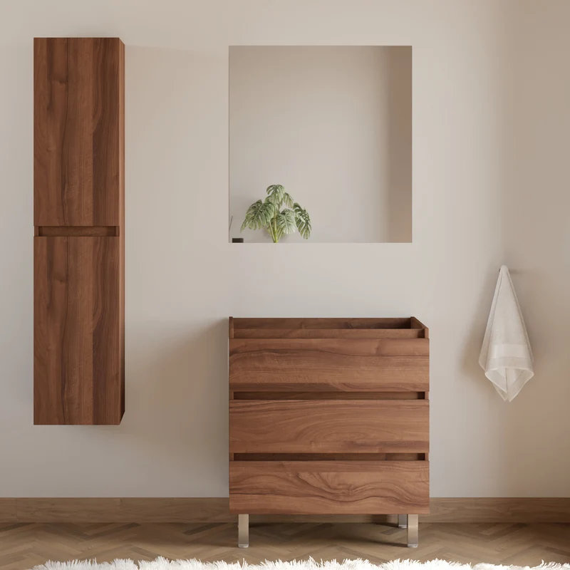 Meuble sous vasque seul, 3 tiroirs, 60cm, pour simple vasque - MAYOR