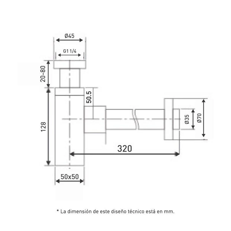 Oferta - Sifón para lavabo CHILOE cromado