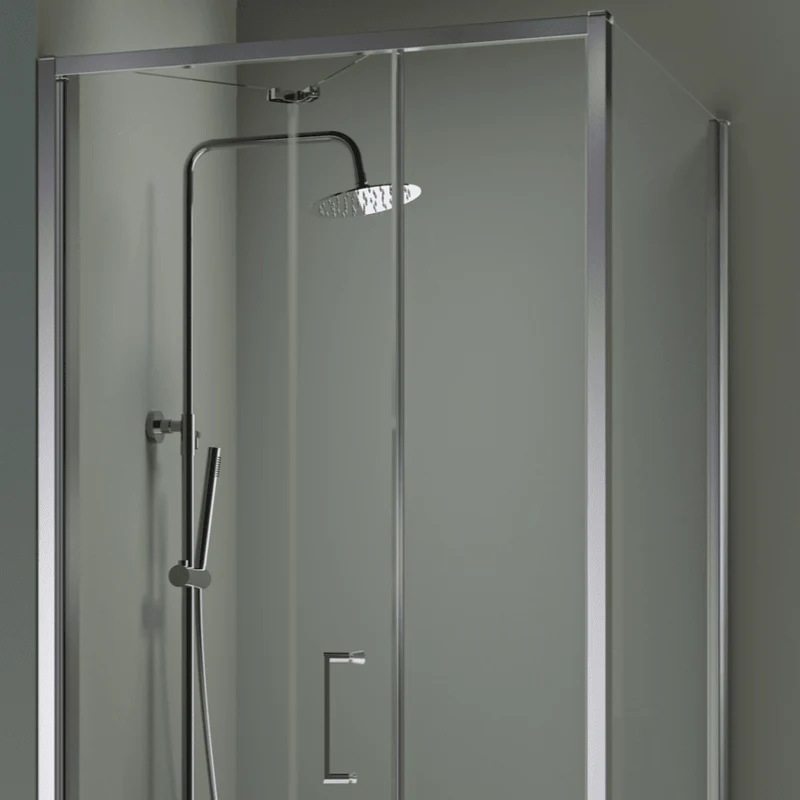 Mampara de ducha esquina Panel fijo + Puerta plegable PRISMA