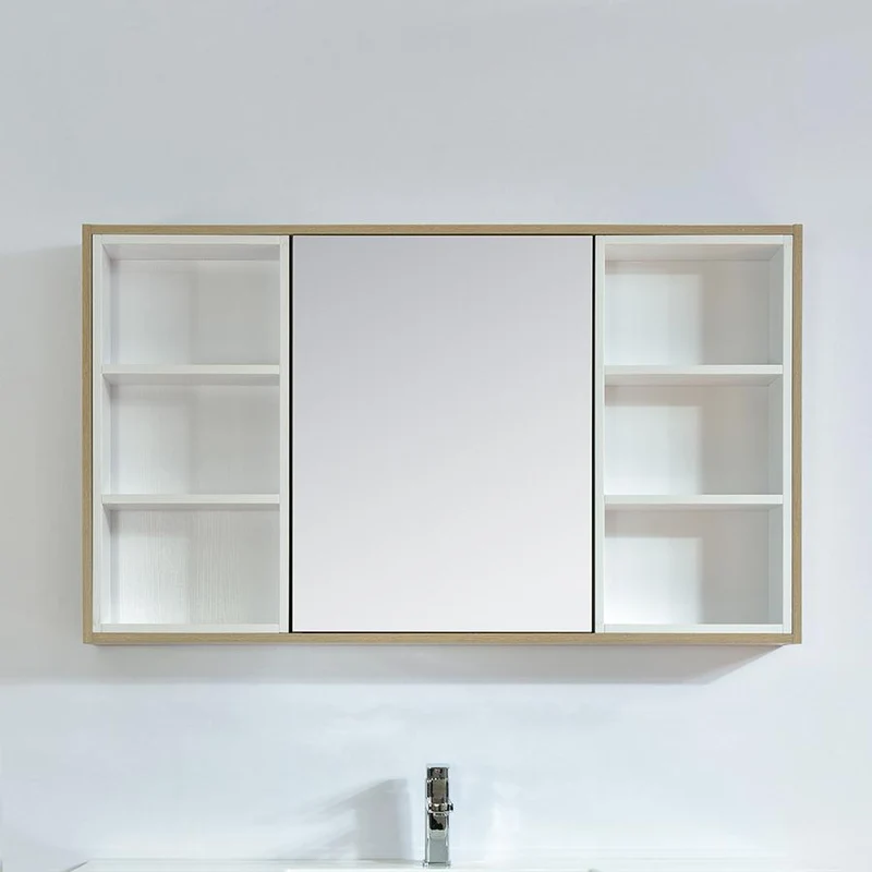 Armario espejo de 120 cm FRAME color roble