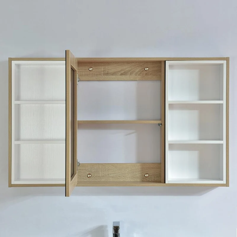 Armario espejo de 120 cm FRAME color roble