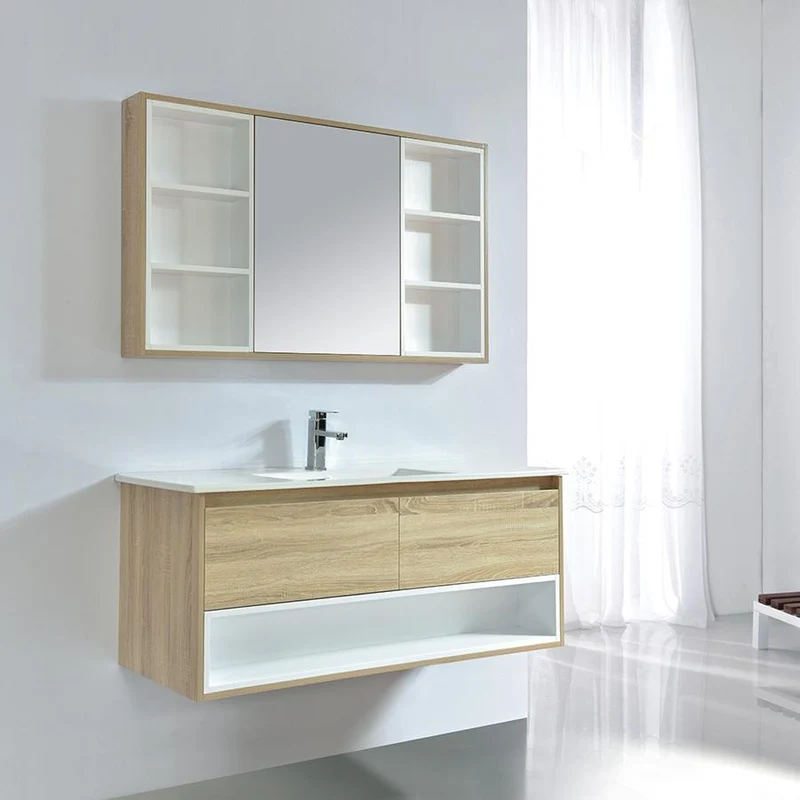 Armario espejo de 120 cm FRAME color roble