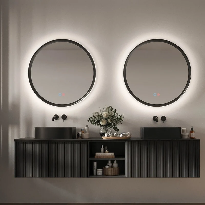 Espejo redondo con luz led Torino