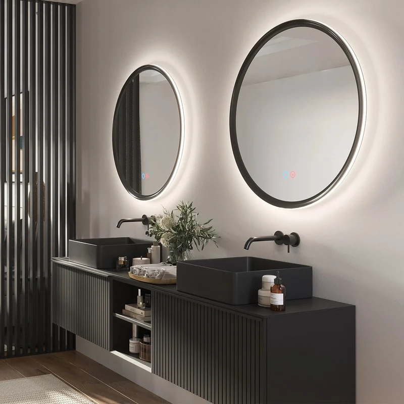Espejo redondo con luz led Torino
