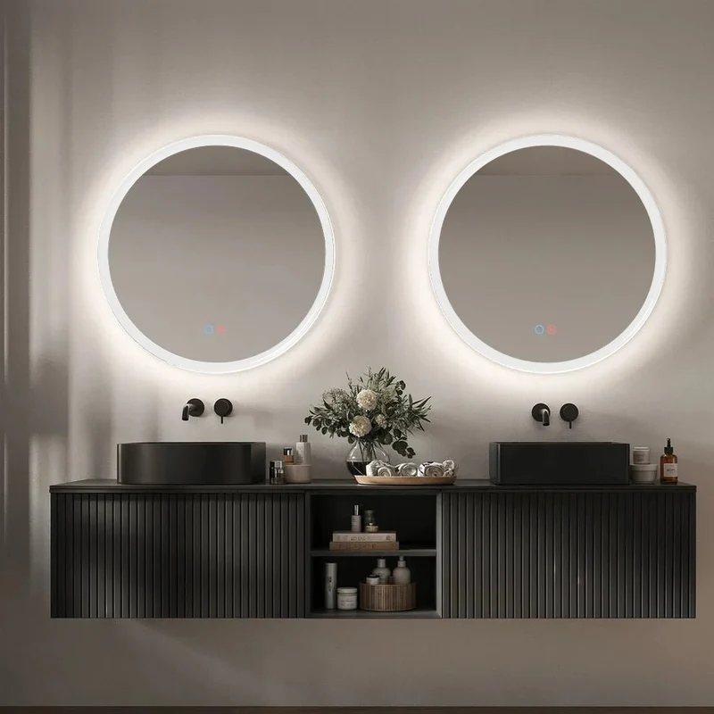Espejo redondo con luz led Torino