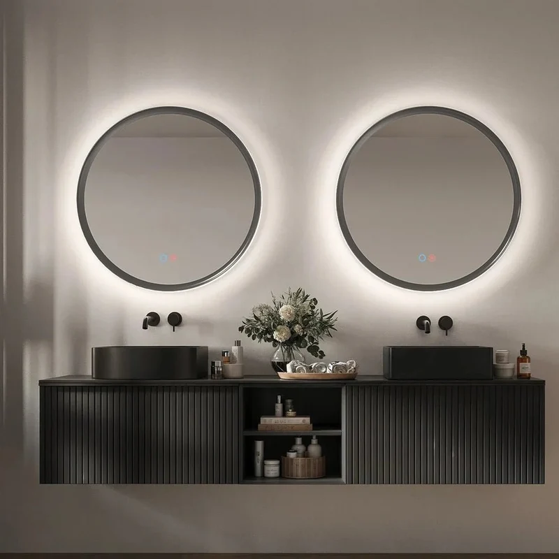 Espejo redondo con luz led Torino
