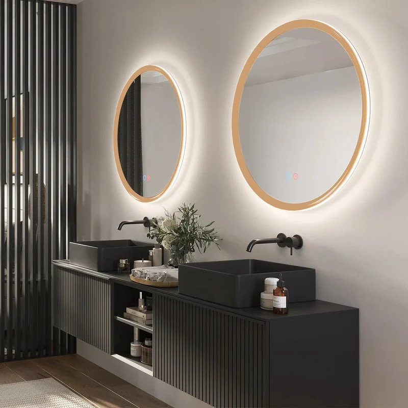 Espejo redondo con luz led Torino