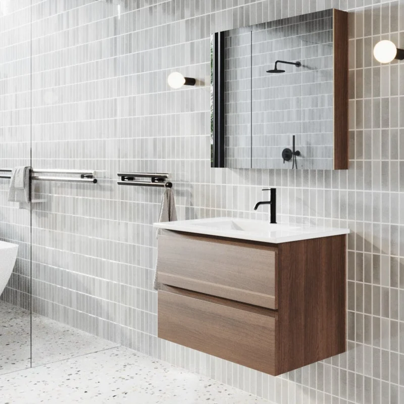 Lavabo con mueble MESSINA 80 cm nogal