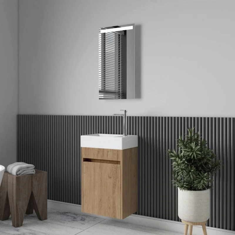 Lavabo con mueble MESSINA 45 cm roble claro