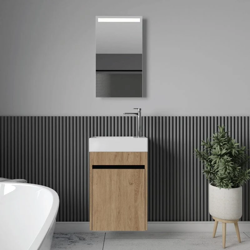 Lavabo con mueble MESSINA 45 cm roble claro