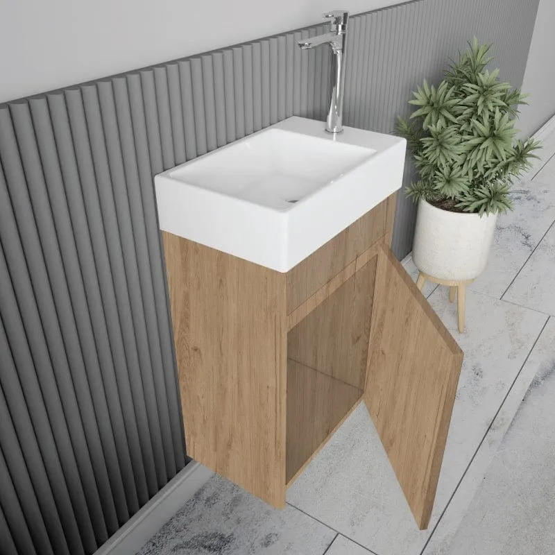 Lavabo con mueble MESSINA 45 cm roble claro