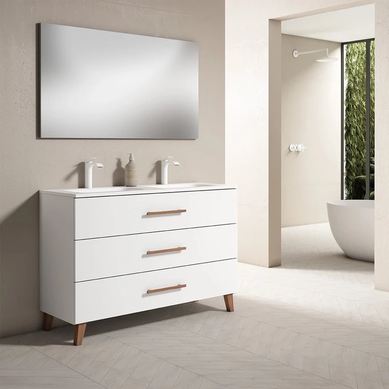 Mueble baño 3 cajones doble seno Fusta