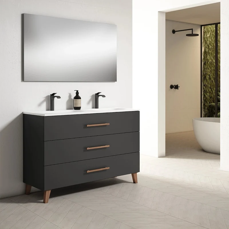 Mueble baño 3 cajones doble seno Fusta