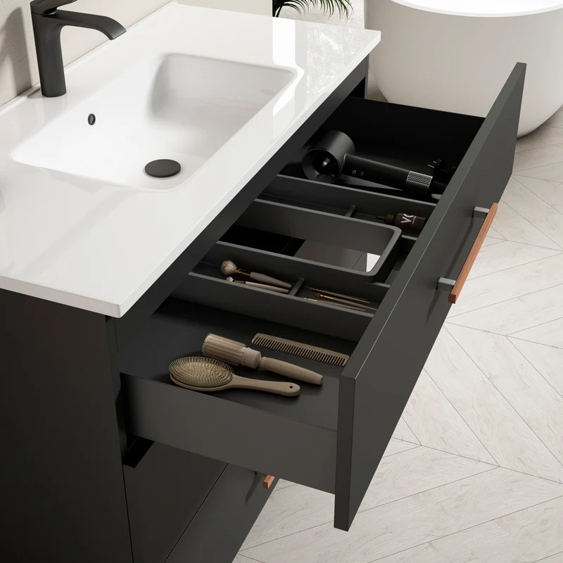 Mueble baño 3 cajones doble seno Fusta
