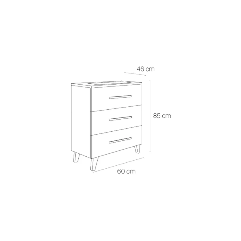 Mueble baño 3 cajones Fusta