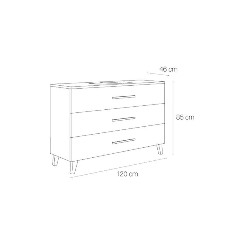 Mueble baño 3 cajones Fusta