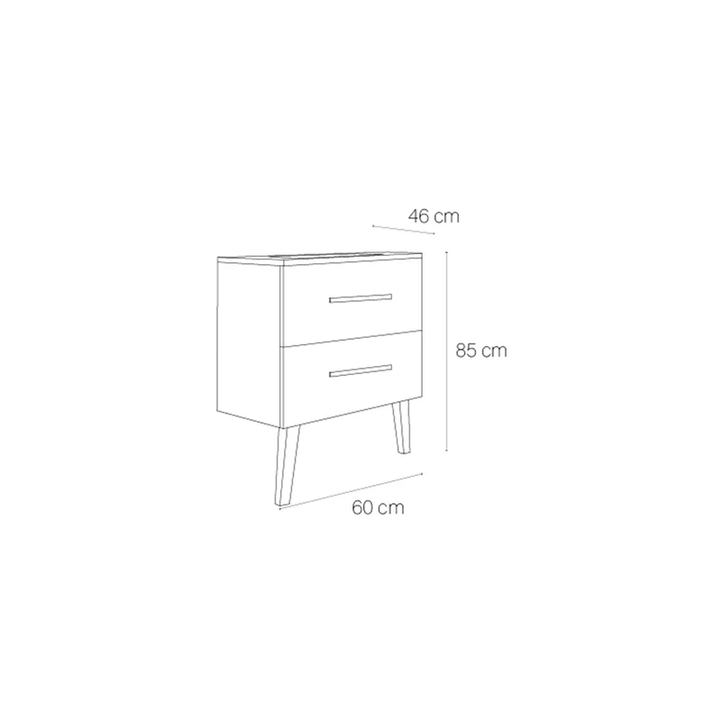 Mueble baño dos cajones Fusta