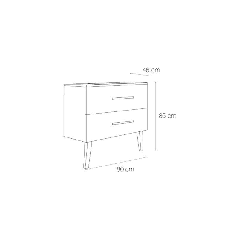 Mueble baño dos cajones Fusta