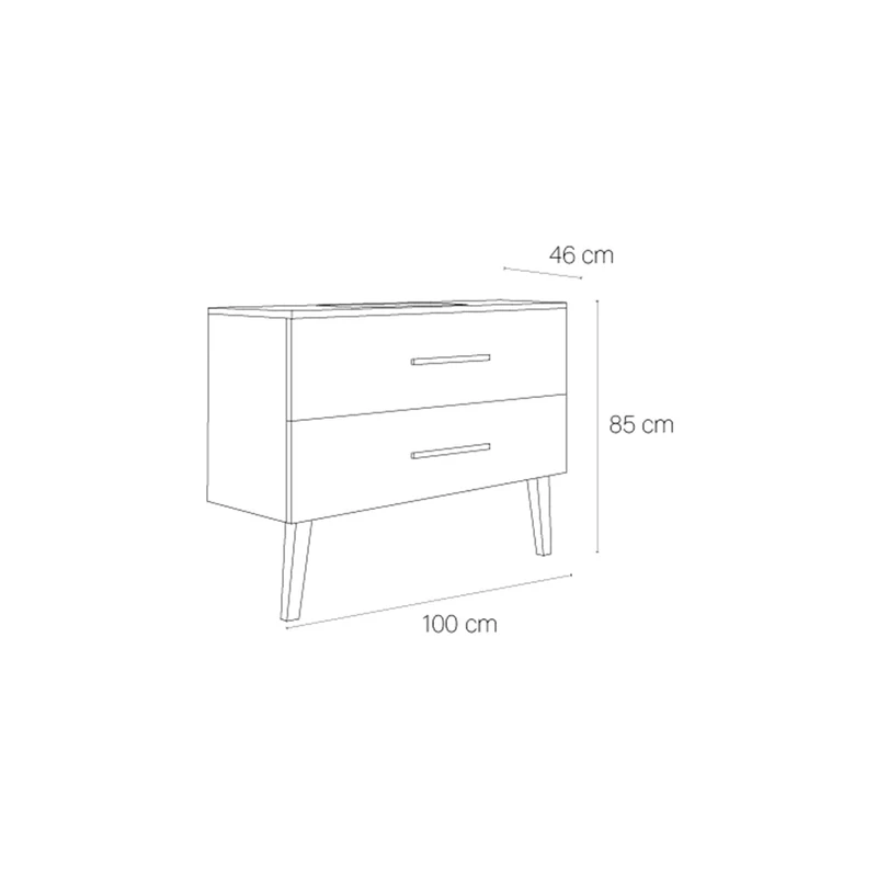 Mueble baño dos cajones Fusta