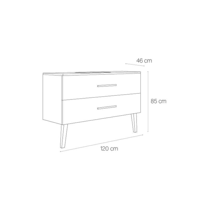 Mueble baño dos cajones Fusta
