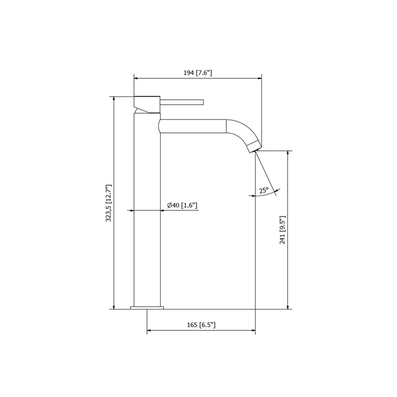 Grifo lavabo monomando 33cm Mini 40