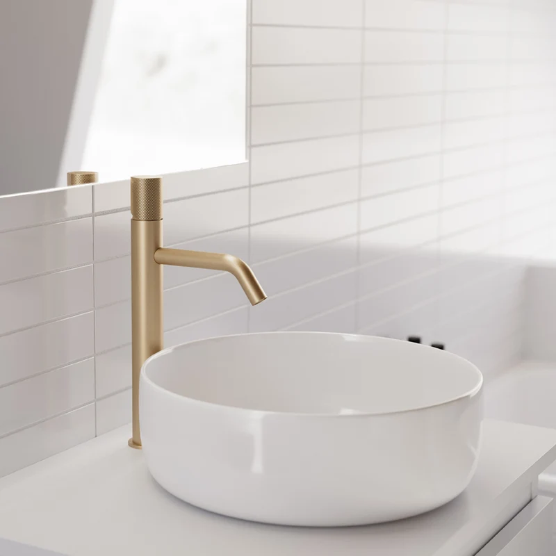 Mitigeur lavabo bec haut LUX - Or mat