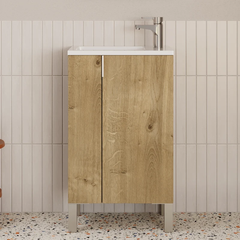 Meuble lave-mains 50 x 33 cm avec miroir - RUBEN