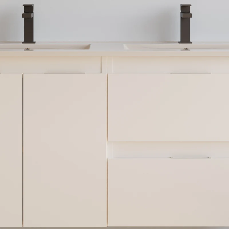 Meuble de salle de bain 120cm double vasque - 2 portes et 2 tiroirs - ROSIE