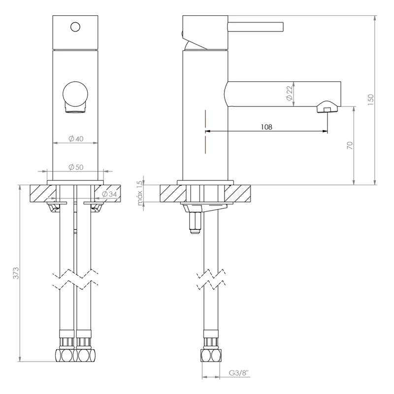 Mitigeur lavabo SIMAO - Anthracite