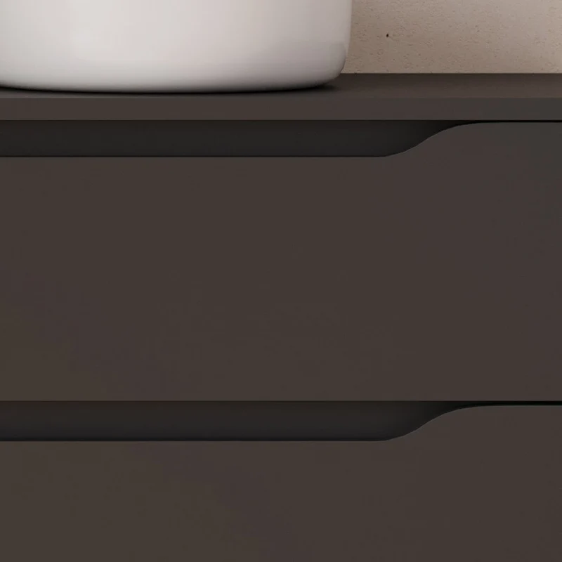 Meuble de salle de bain 120cm avec plateau et vasque à poser déportée à droite Ares - sans miroir - 2 tiroirs et un placard - ZARZA