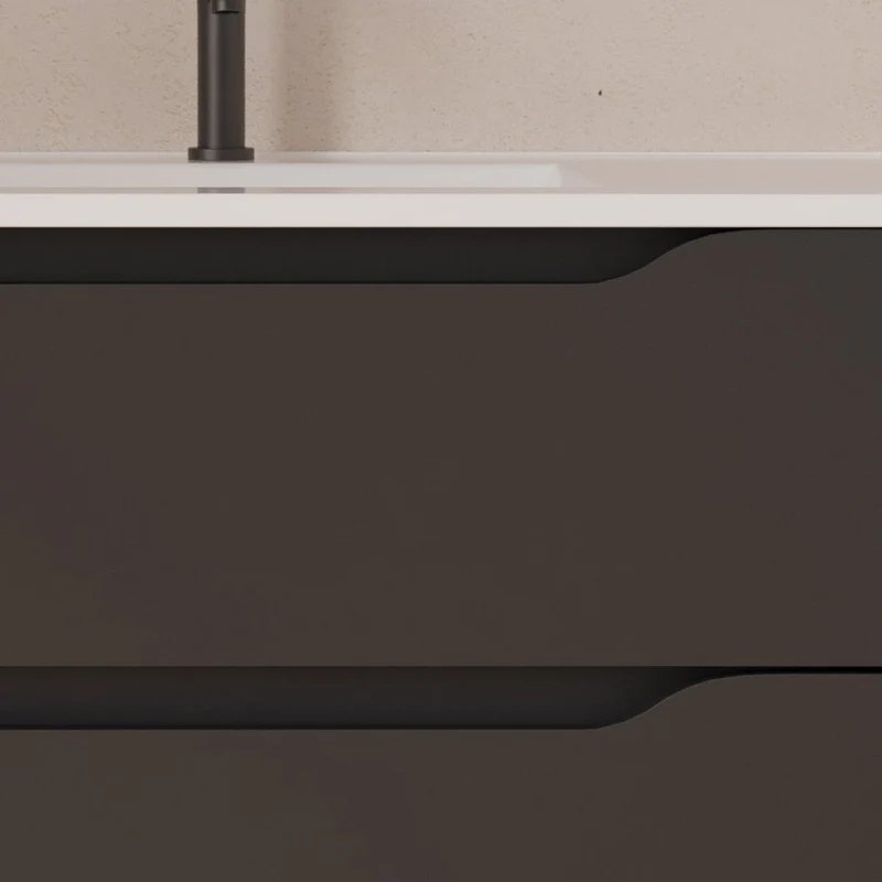 Meuble de salle de bain 120cm avec vasque déportée à droite - sans miroir - 2 tiroirs et un placard - ZARZA