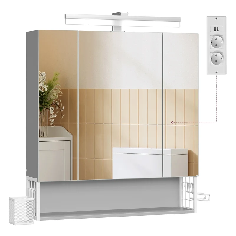 Armario de Baño con Espejo 3 Puertas