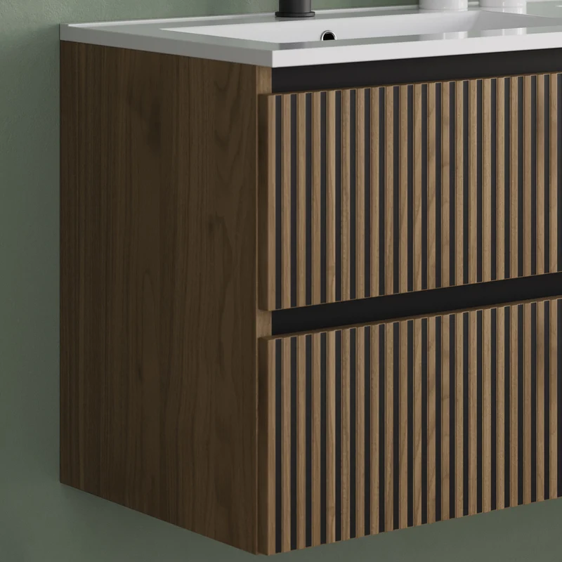 Meuble de salle de bain 140cm double vasque - 4 tiroirs - VENERIA