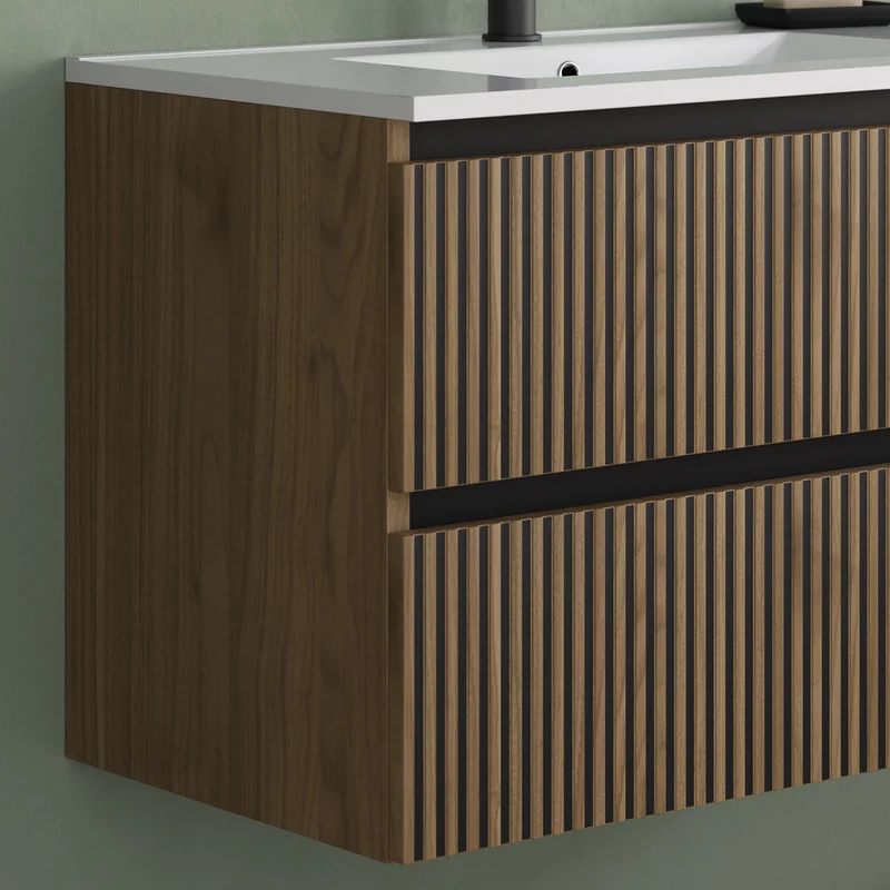 Meuble de salle de bain 60cm simple vasque - 2 tiroirs - VENERIA