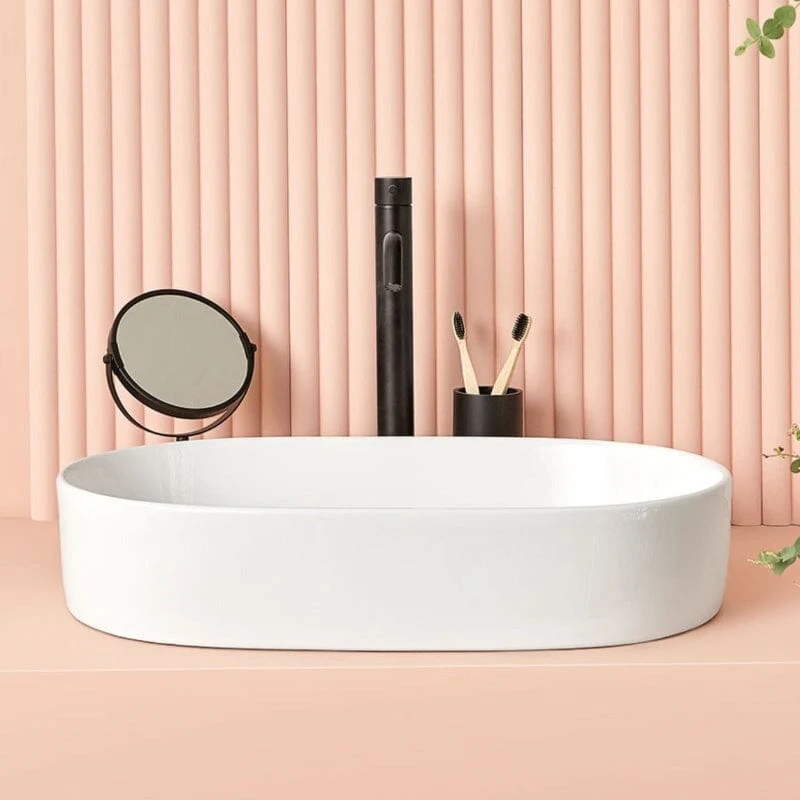 Lavabo sobre encimera cerámico TRAPANI 60x38 cm