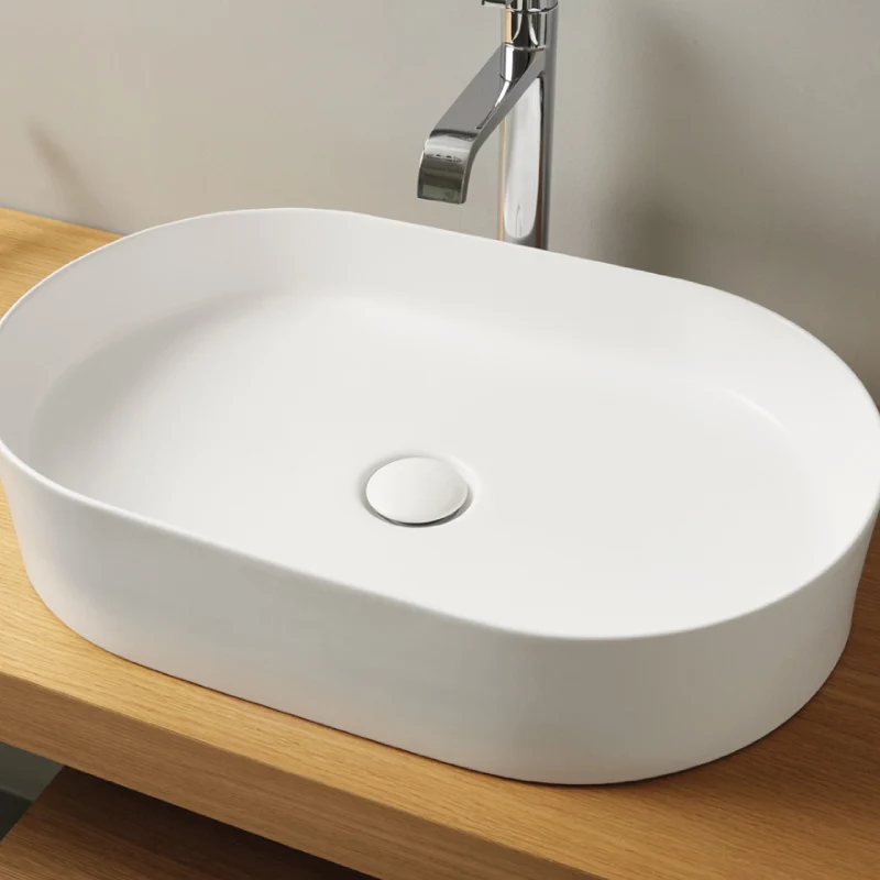 Lavabo sobre encimera cerámico TRAPANI 60x38 cm