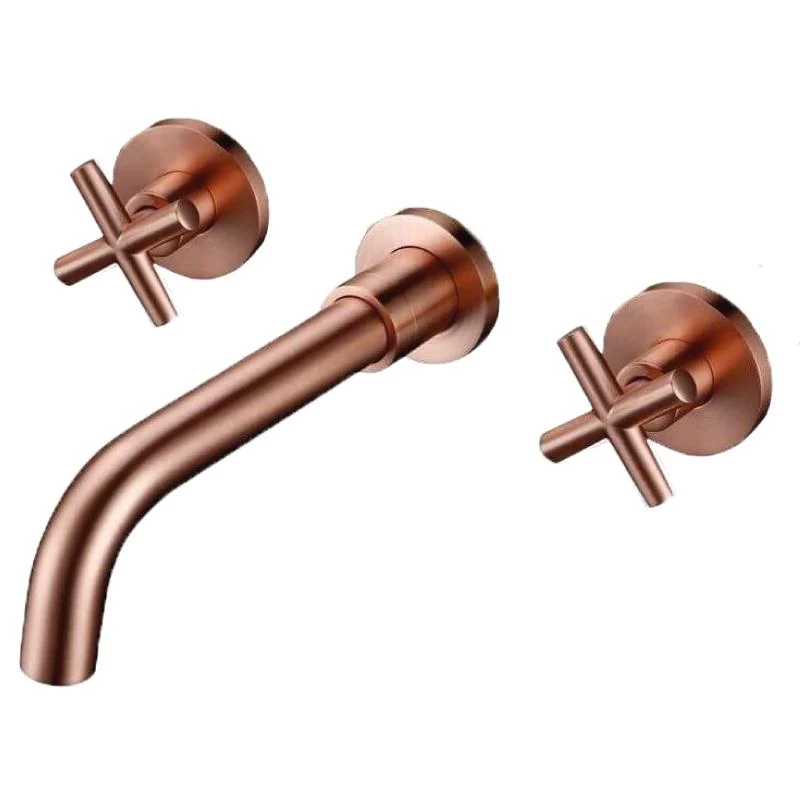Grifo bimando lavabo empotrado CARBINI oro rosa