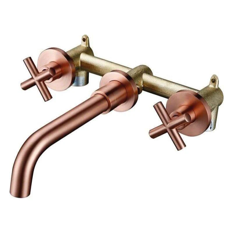 Grifo bimando lavabo empotrado CARBINI oro rosa