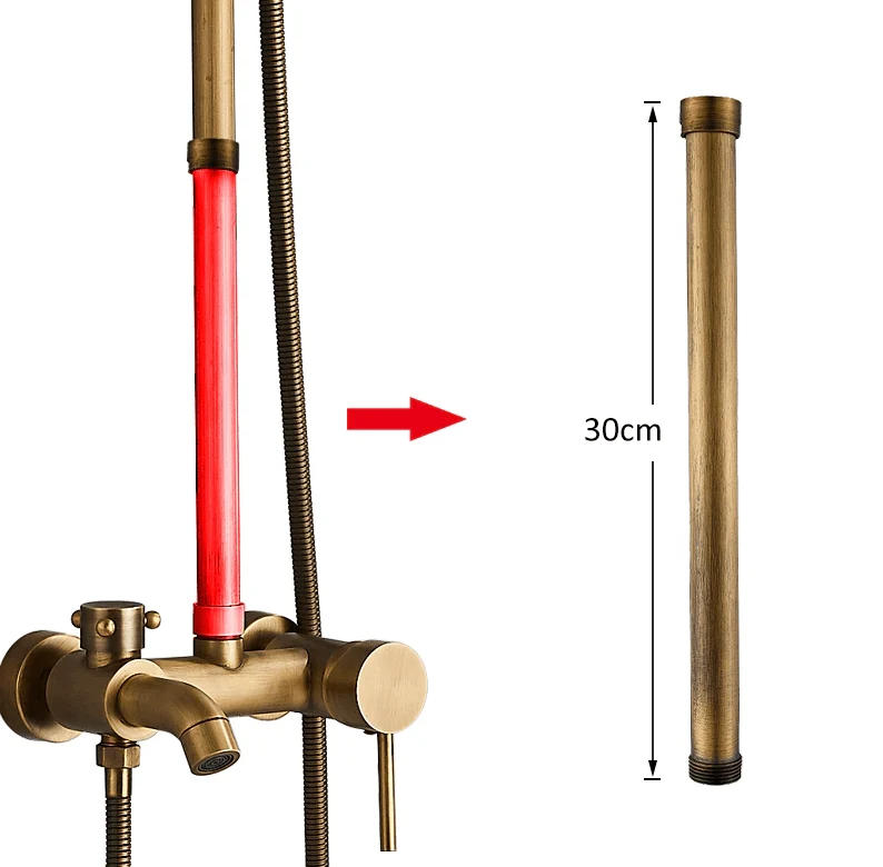 Tubo alargador para Columna de ducha retro dorado envejecido